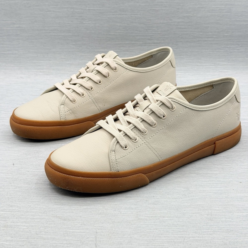 Frye Gia Low Lace Women's 9 M Neutral Leather Sneakers Gum Sole Casual
